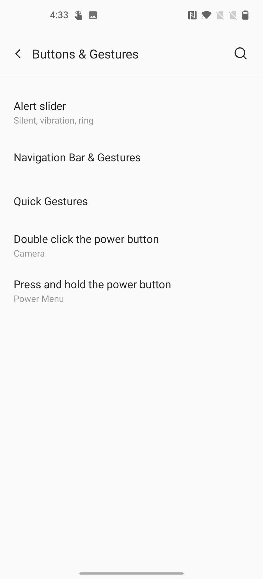 Oxygen OS 11 Buttons and Gestures