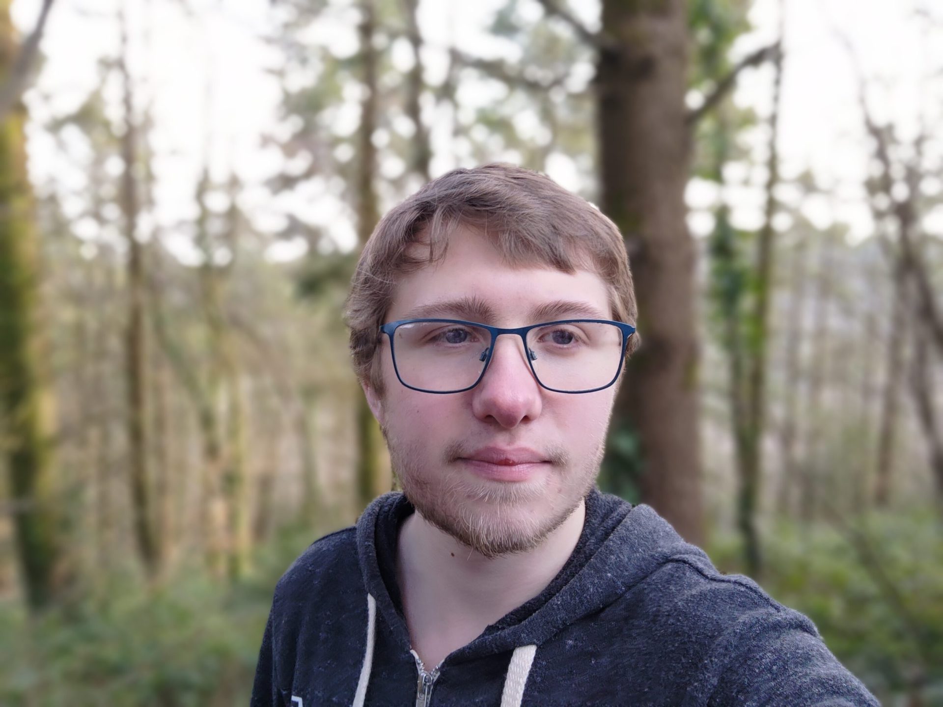 ROG Phone 5 portrait selfie camera sample in a forest