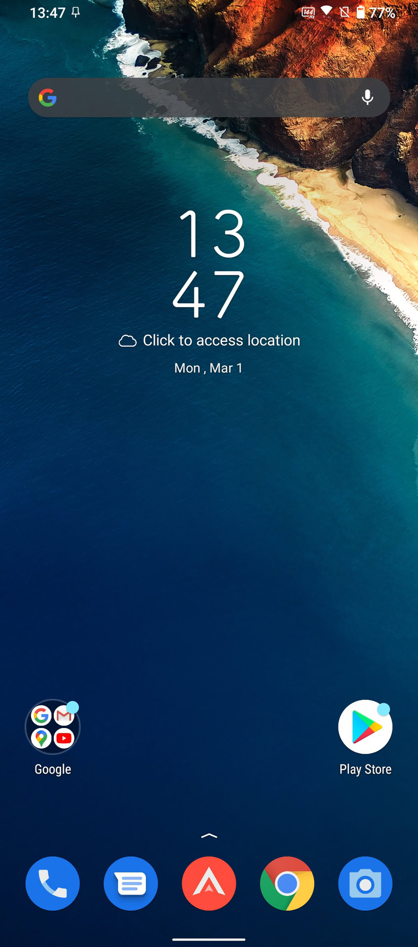 ROG Phone 5 screenshot of the default home screen