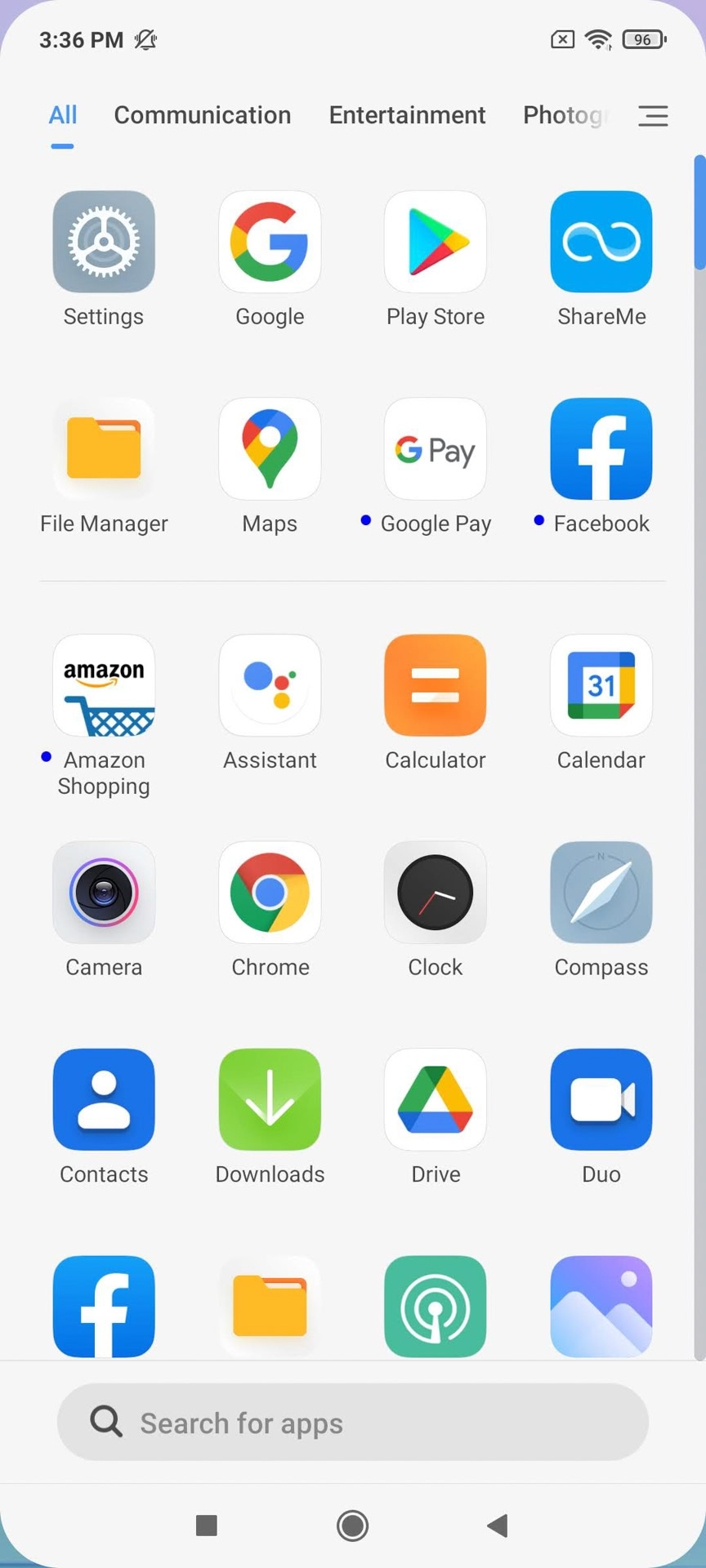 Redmi Note 10 Pro MIUI 12 app drawer