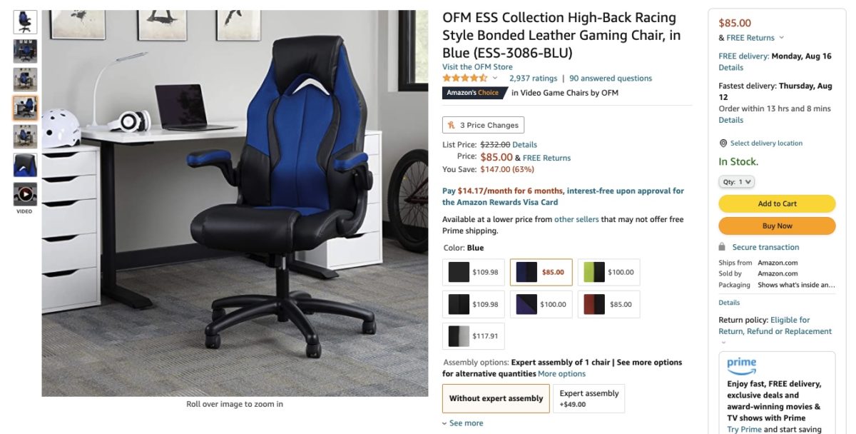 OFM ESS gaming chair transaction