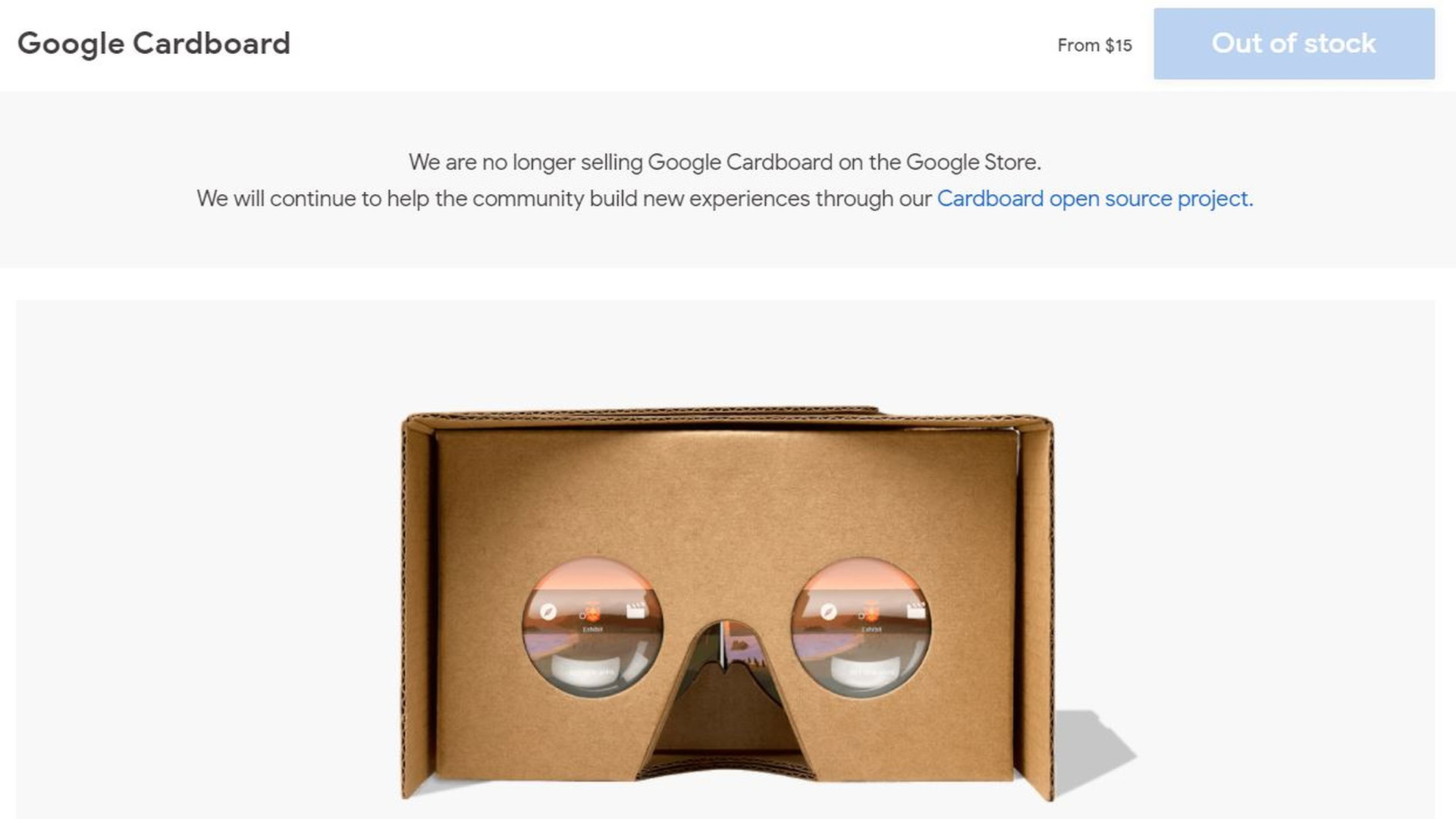 google cardboard google store