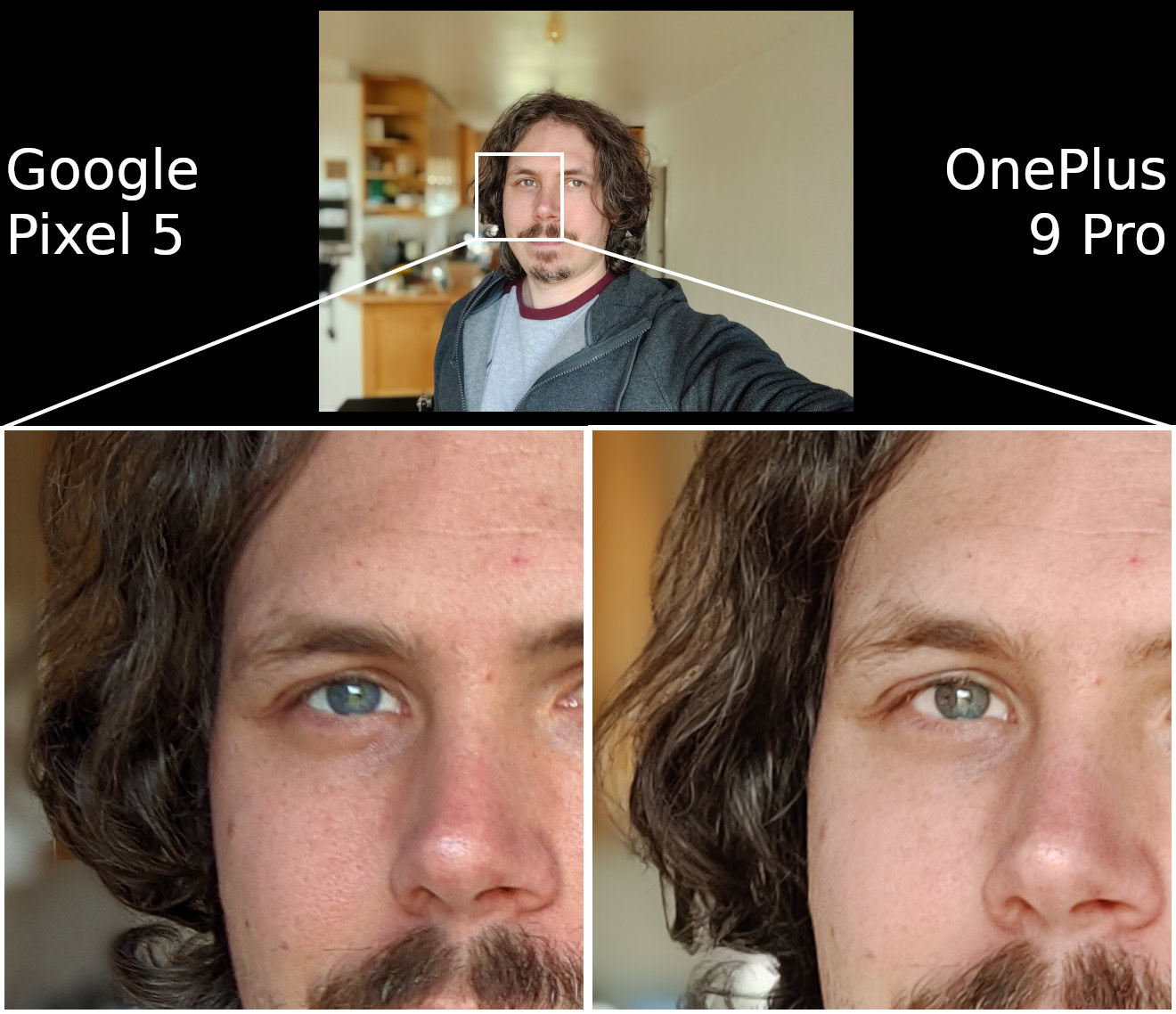 OnePlus 9 Pro vs Google Pixel 5 selfie