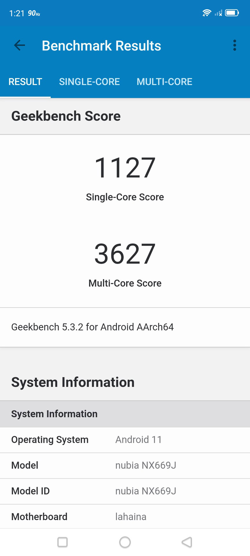 Red Magic 6 Geekbench 5 scores