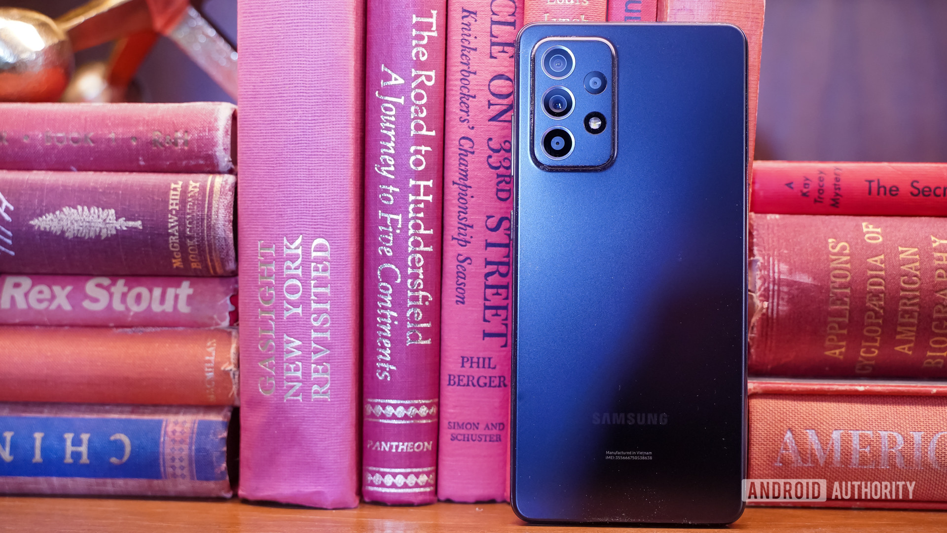 Samsung Galaxy A 52 5G rear with books