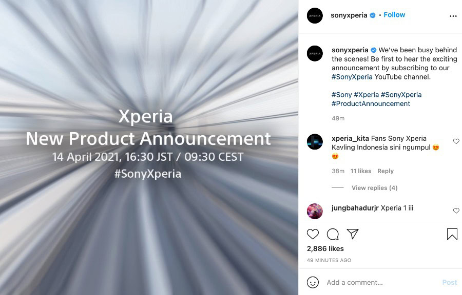 Sony Xperia Event Screenshot