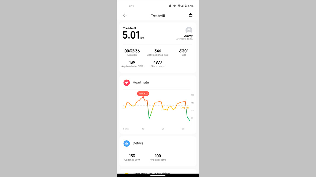 Xiaomi Mi Band 6 review heart rate data 1