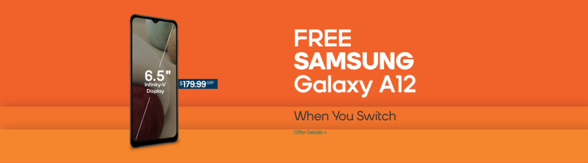 boost free galaxy a12 deal graphic screenshot