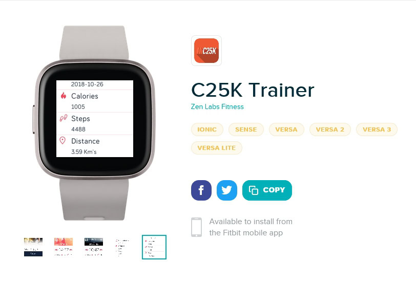 c25k trainer fitbit apps