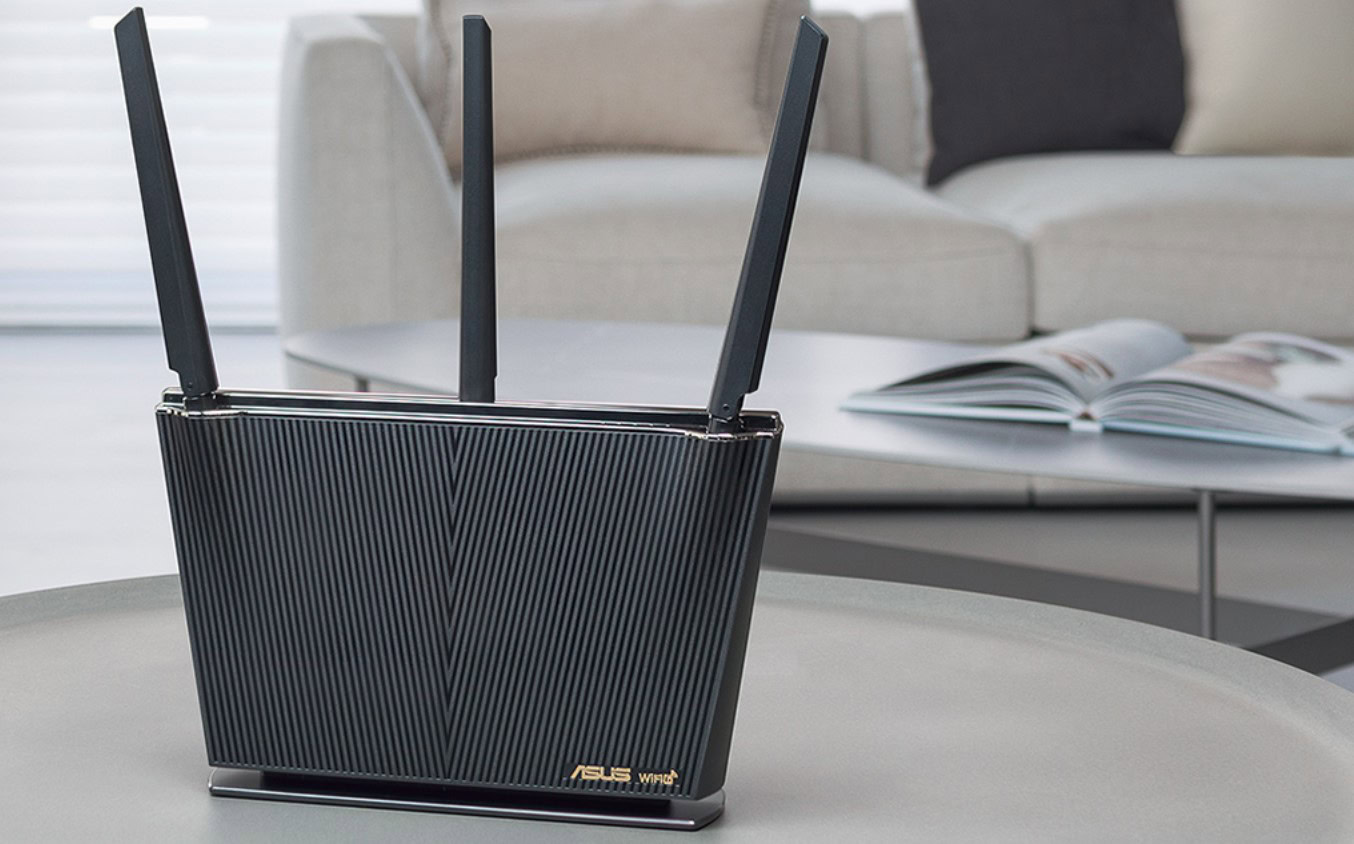Imagen promocional del enrutador inalámbrico Gigabit de doble banda Wi Fi 6 de Asus