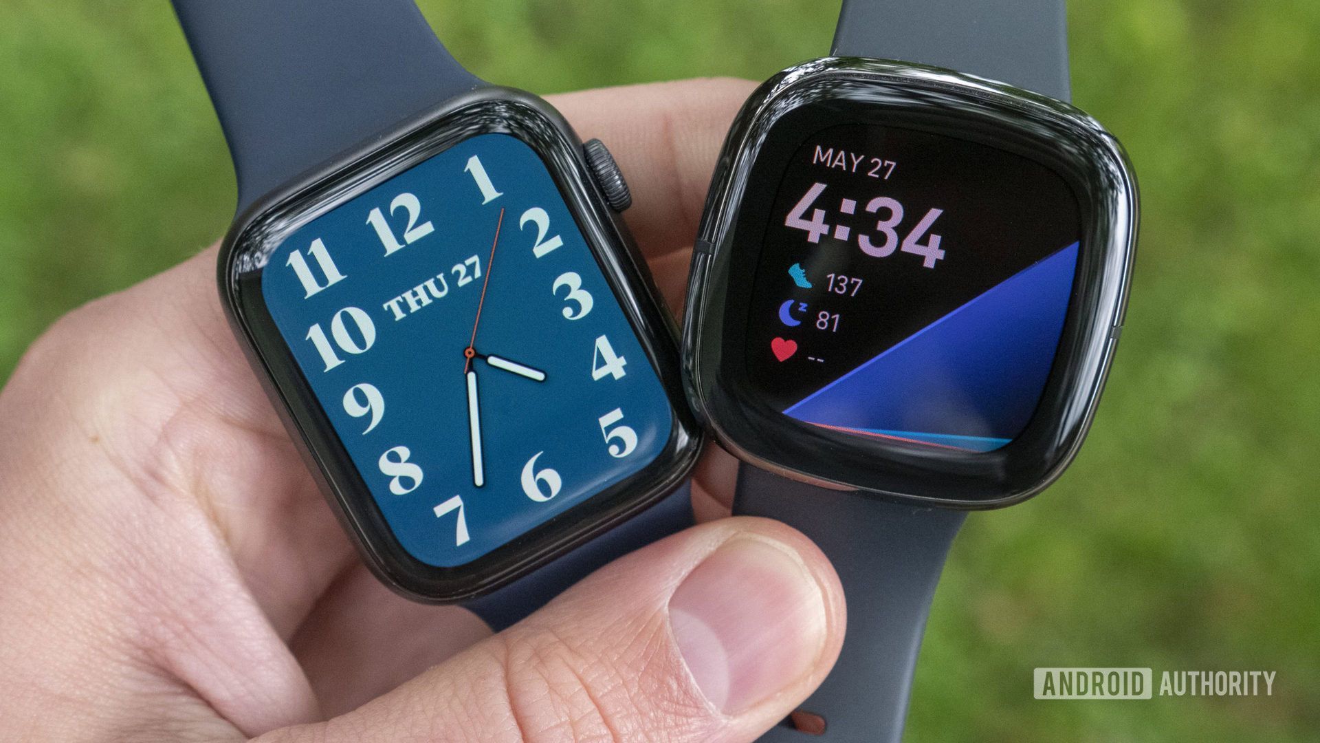 Fitbit Sense vs Apple Watch Series 6 watch faces displays 3
