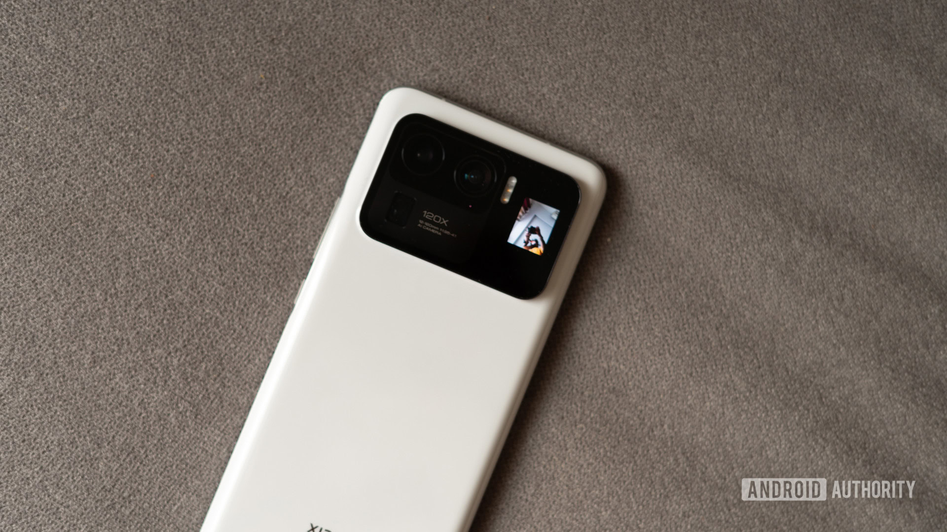 Mi 11 Ultra rear of the phone with notifications display - The best selfie camera phones