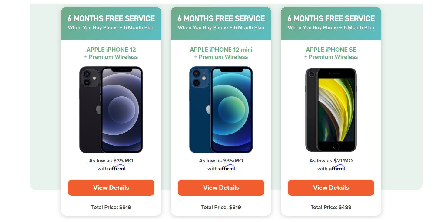 Oferta de servicio gratuito de seis meses de Mint Mobile