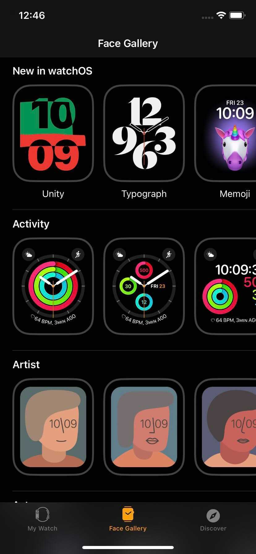 apple watch app face gallery watch faces tab