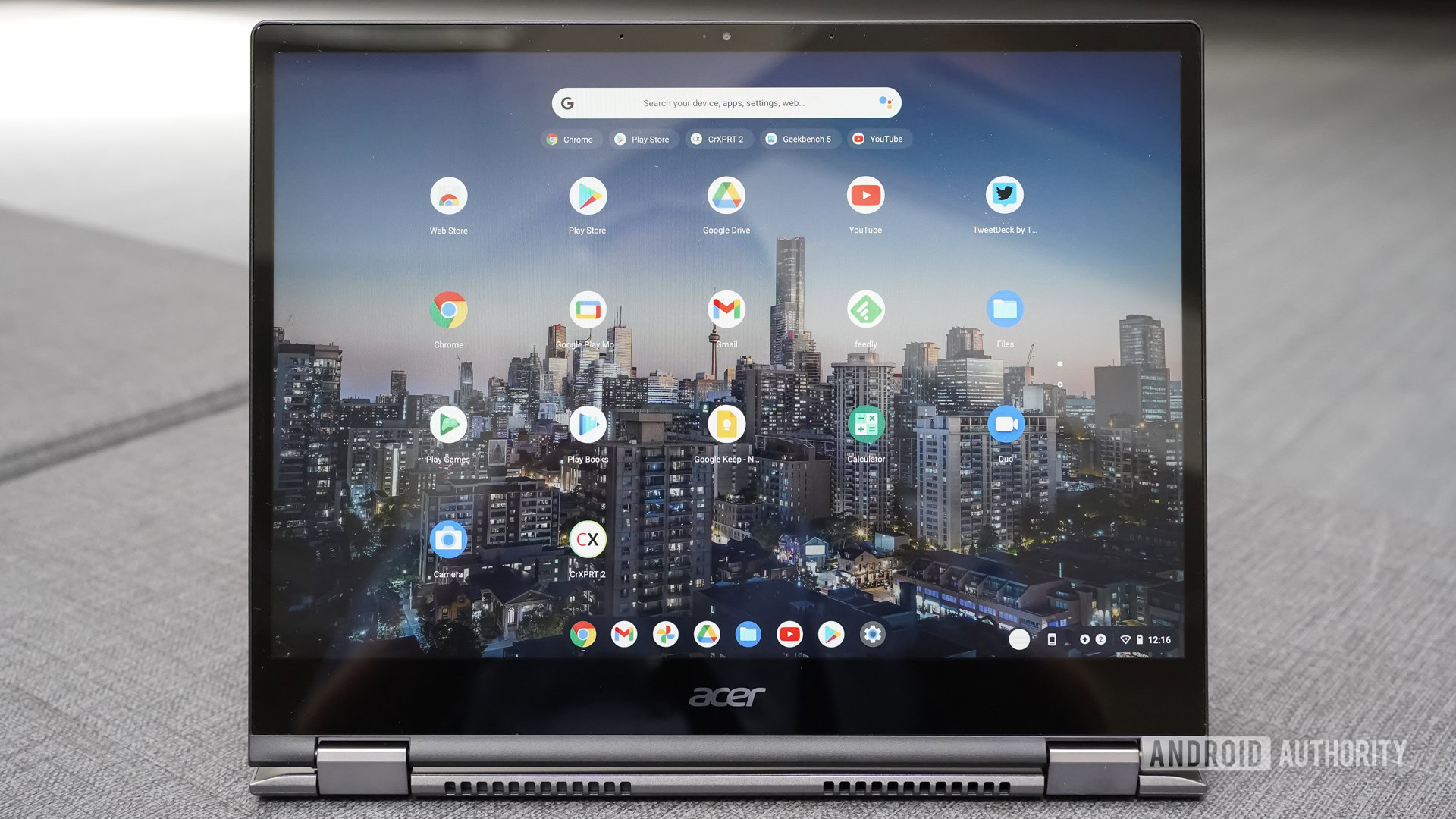 The Acer Chromebook Spin 713 display.