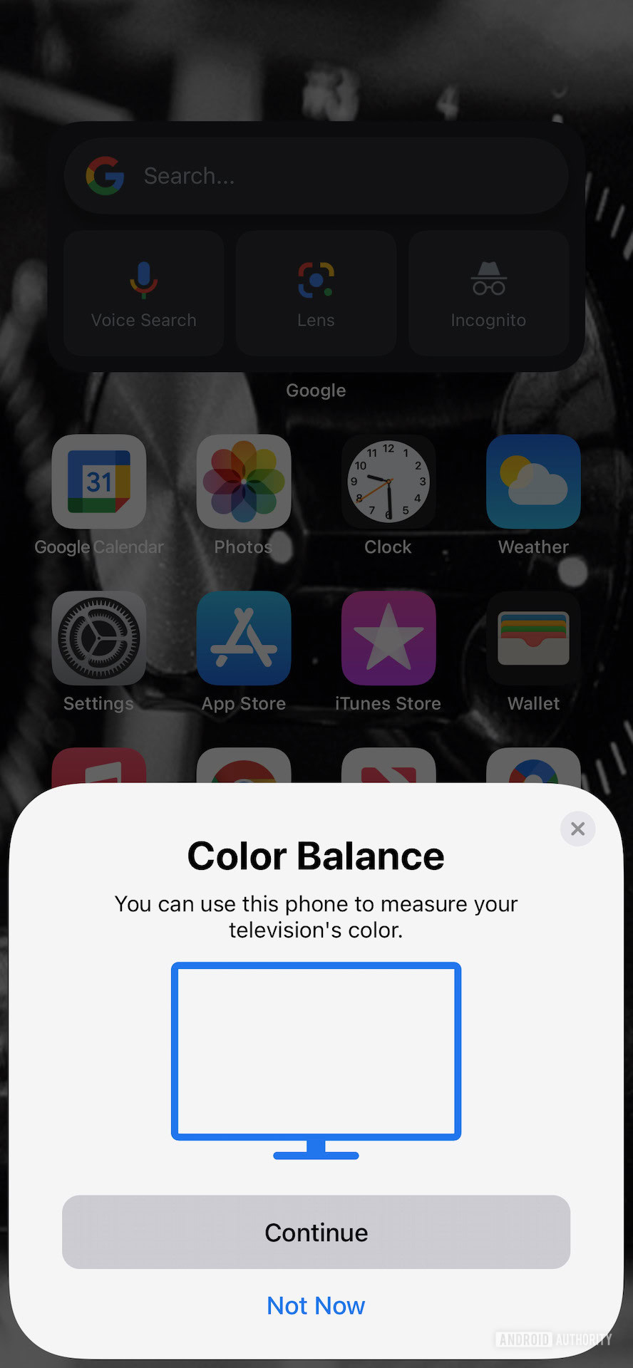 Apple TV 4K Color balance tool