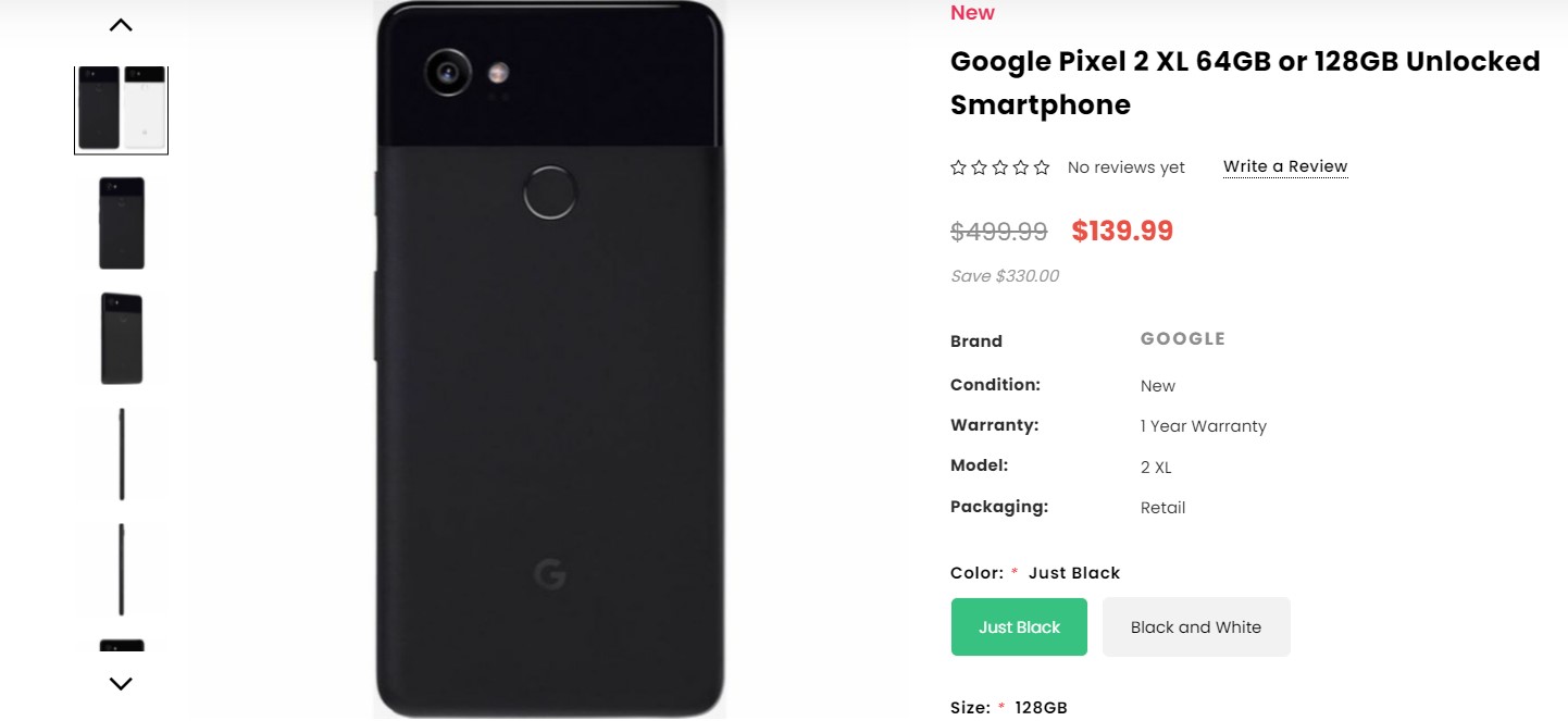 Offre Google Pixel 2 XL Dailysteals