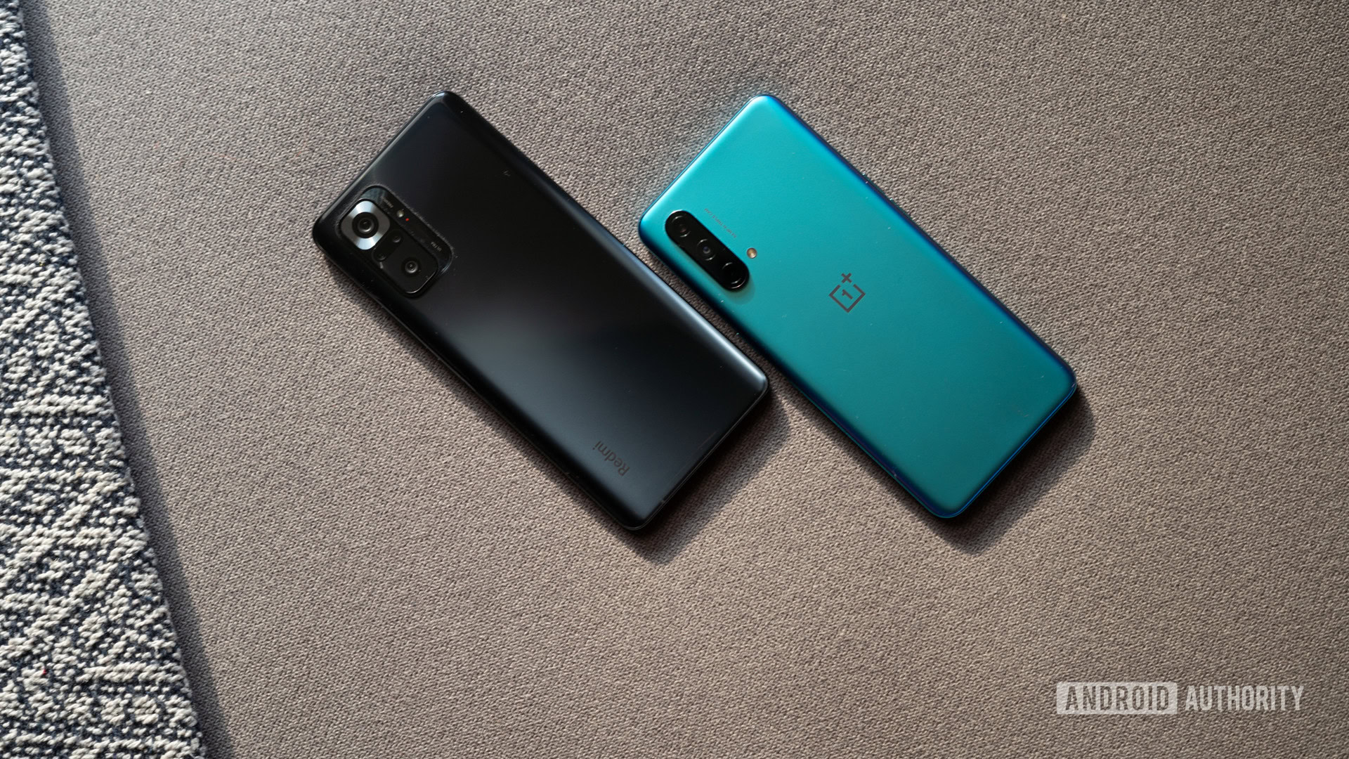 OnePlus Nord CE vs Redmi Note 10 Pro showing rear panels
