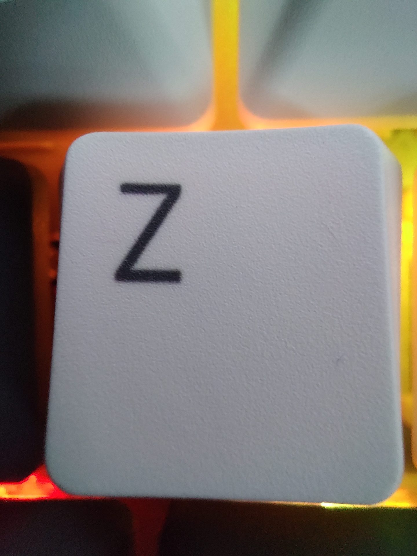 TCL 20 Pro 5G Camera 5MP Macro shot of the Z key on a keyboard.