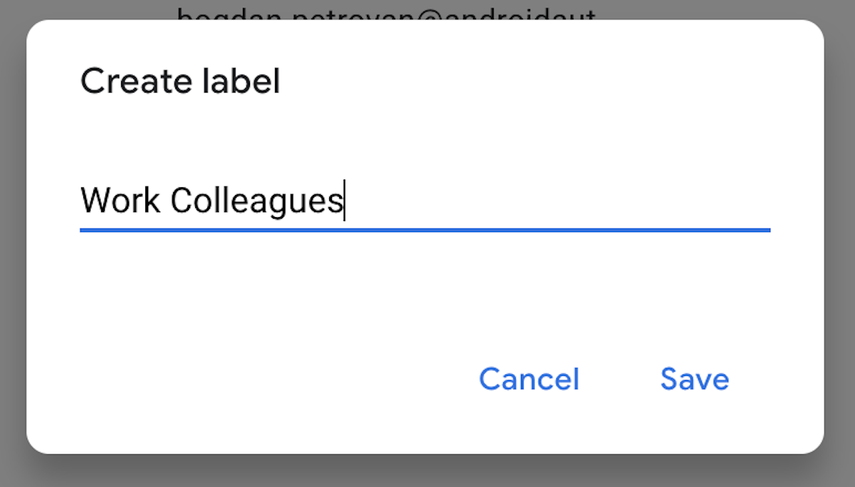 google contacts name label