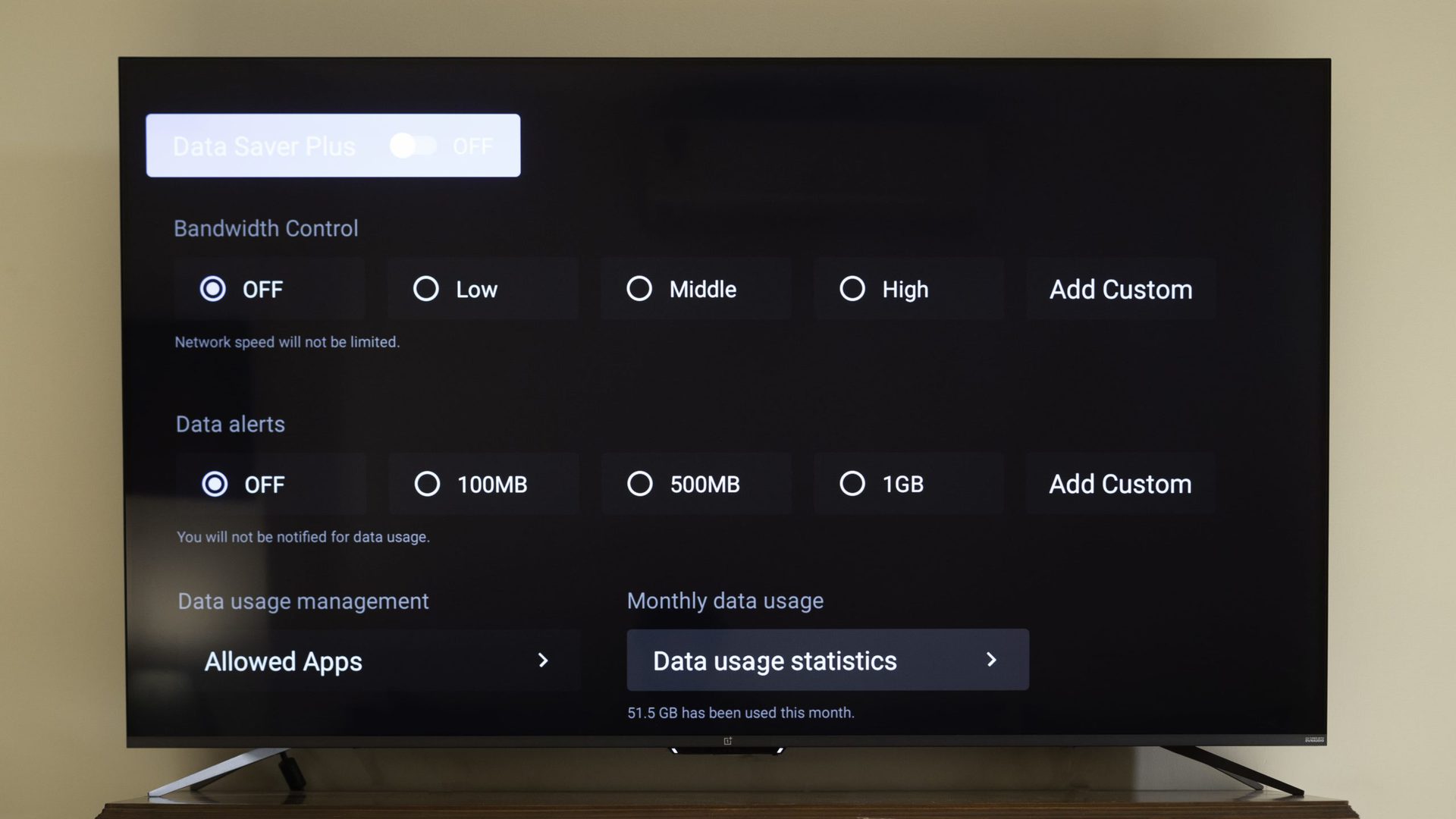 oneplus tv review bandwidth control