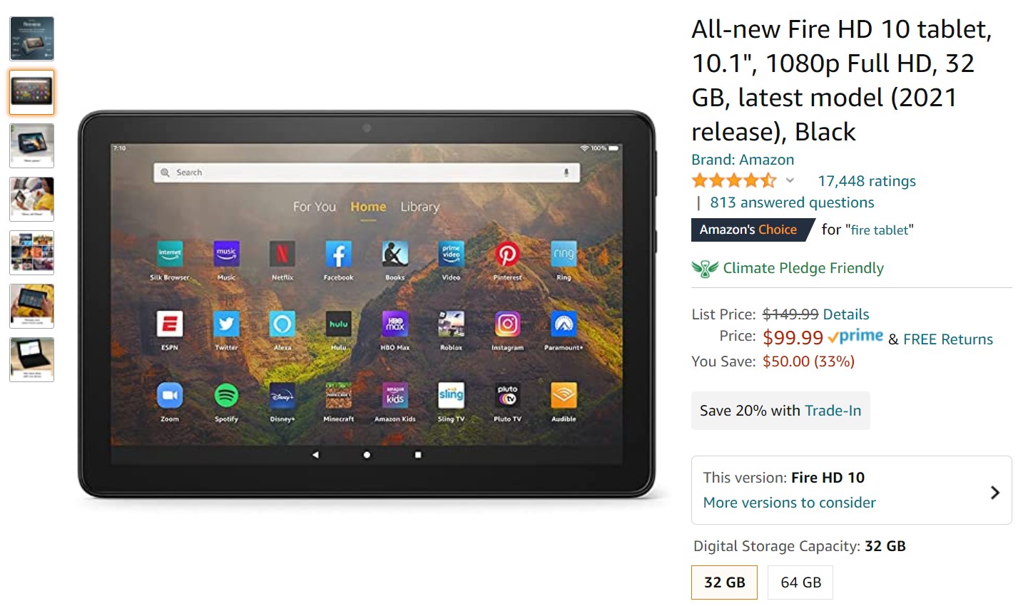 2021 Fire HD 10 tablette Amazon Deal