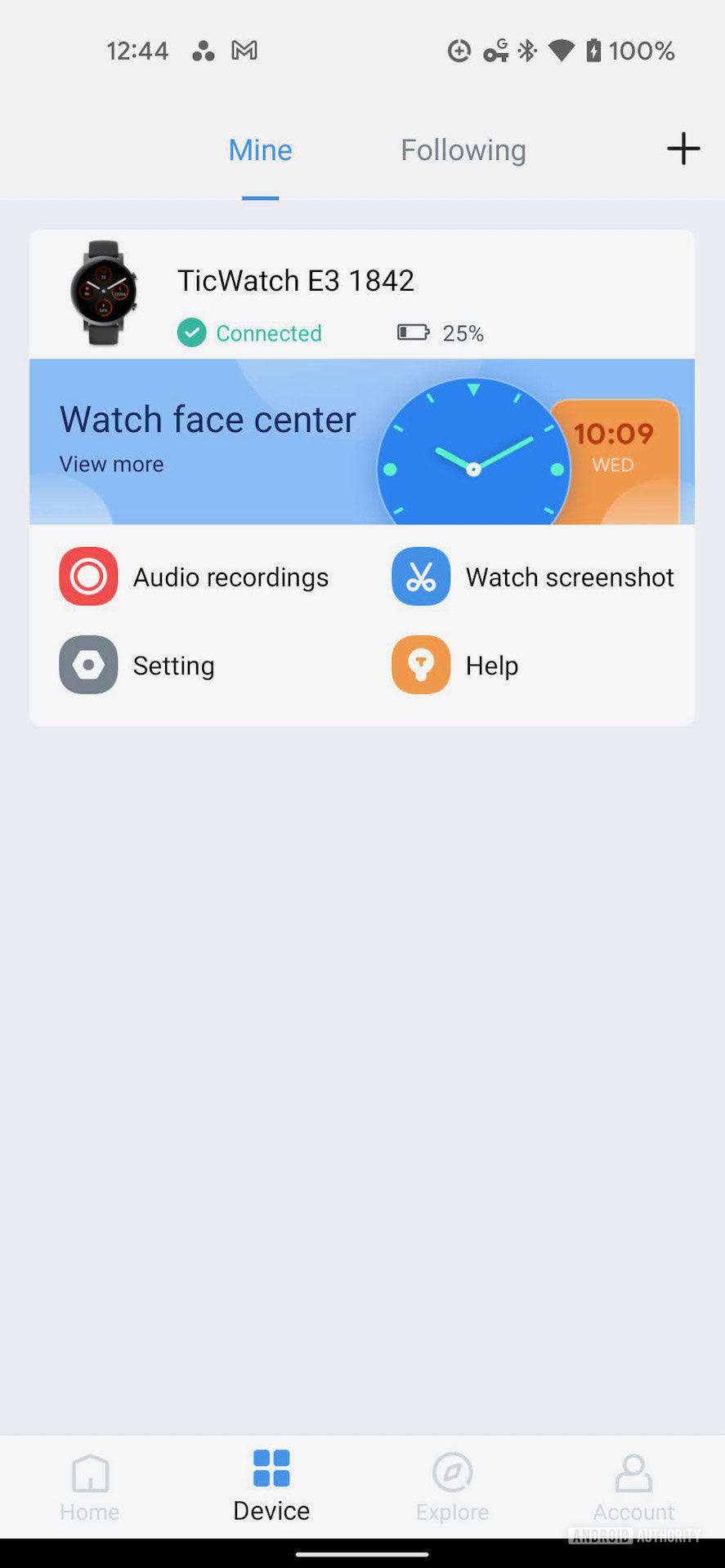 Mobvoi TicWatch E3 mobile app smartwatch controls