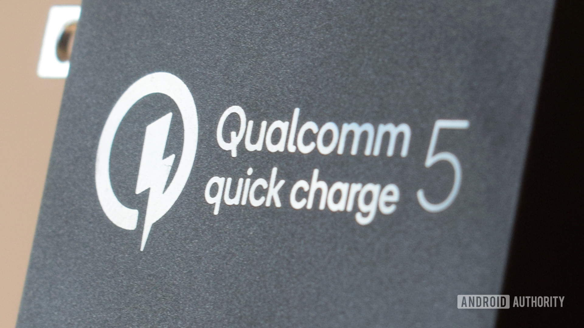 Qualcomm Quick Charge 5 text close-up