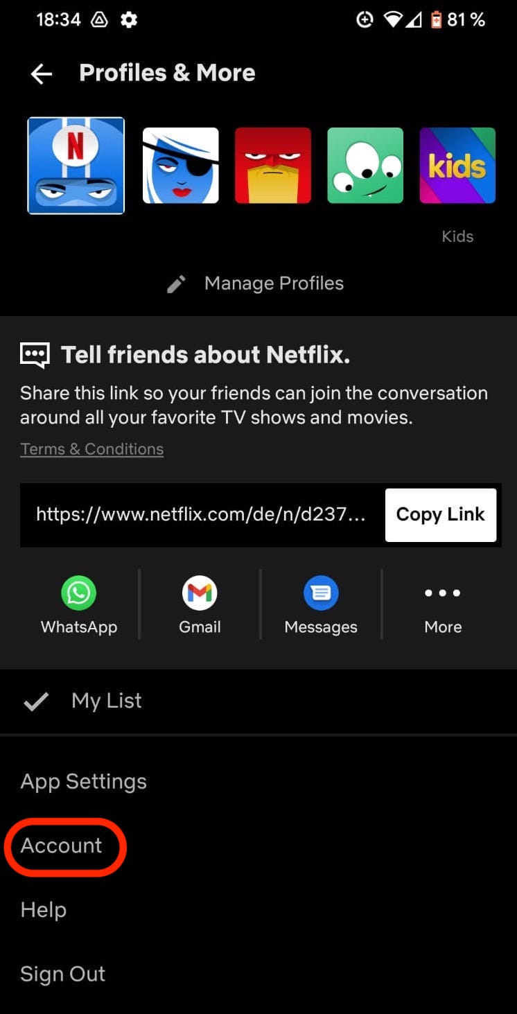 application netflix android