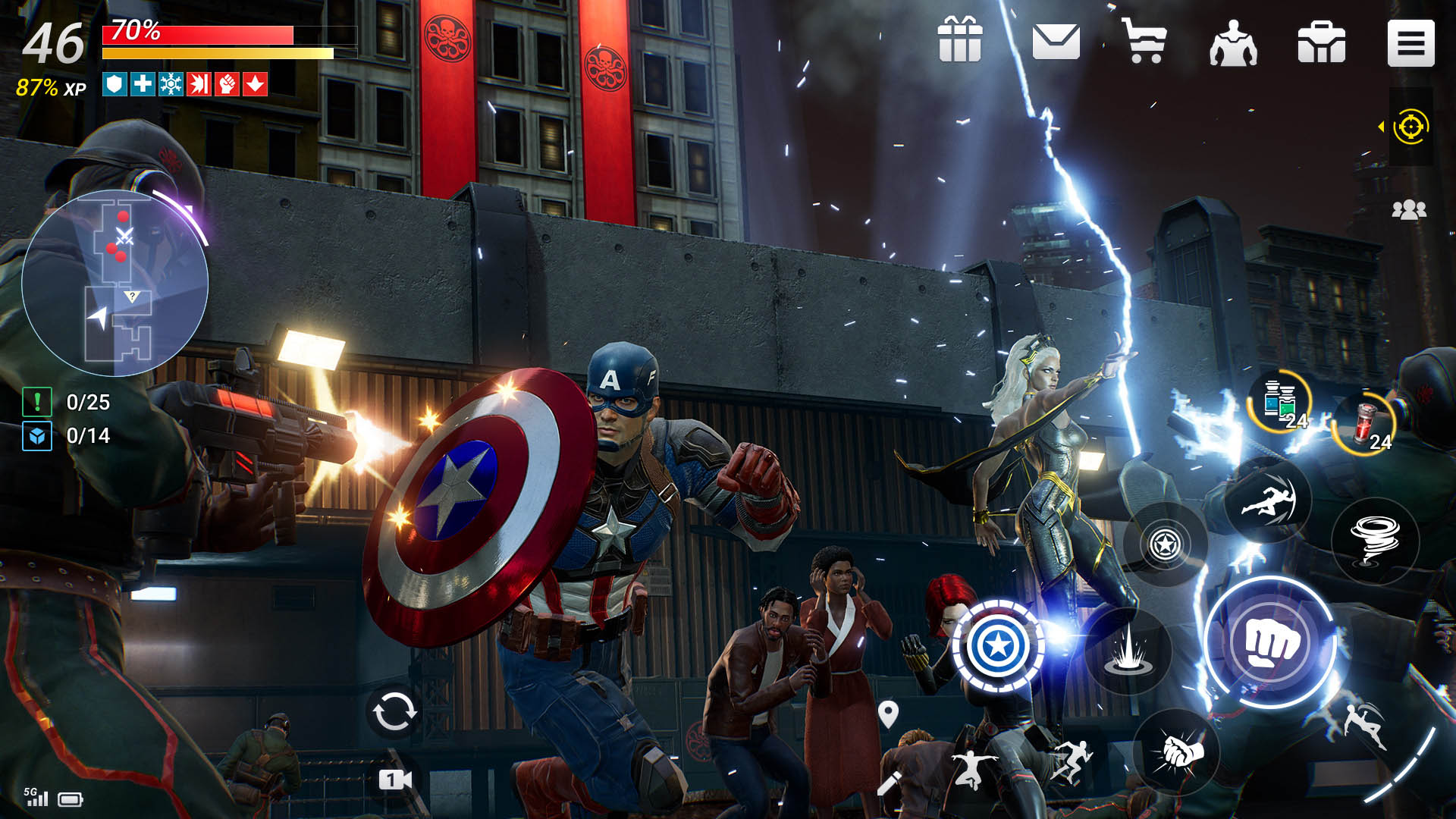 Capture d'écran de la semaine des applications Android Marvel Future Revolution