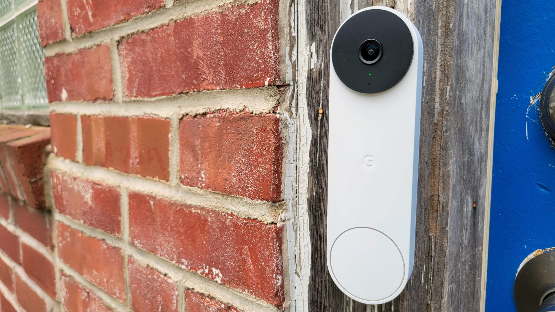 Google Nest Doorbell Review Mounted at Front Door
