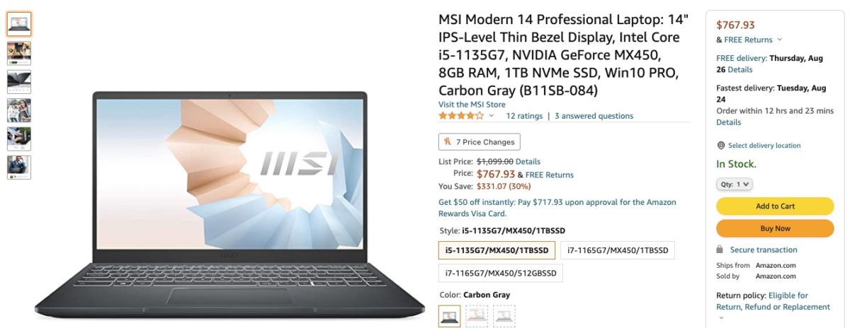 MSI Laptop Deal