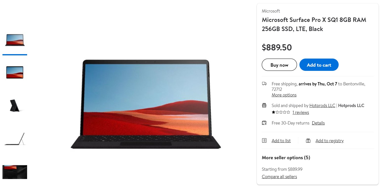 Microsoft Surface Pro X Walmart Deal