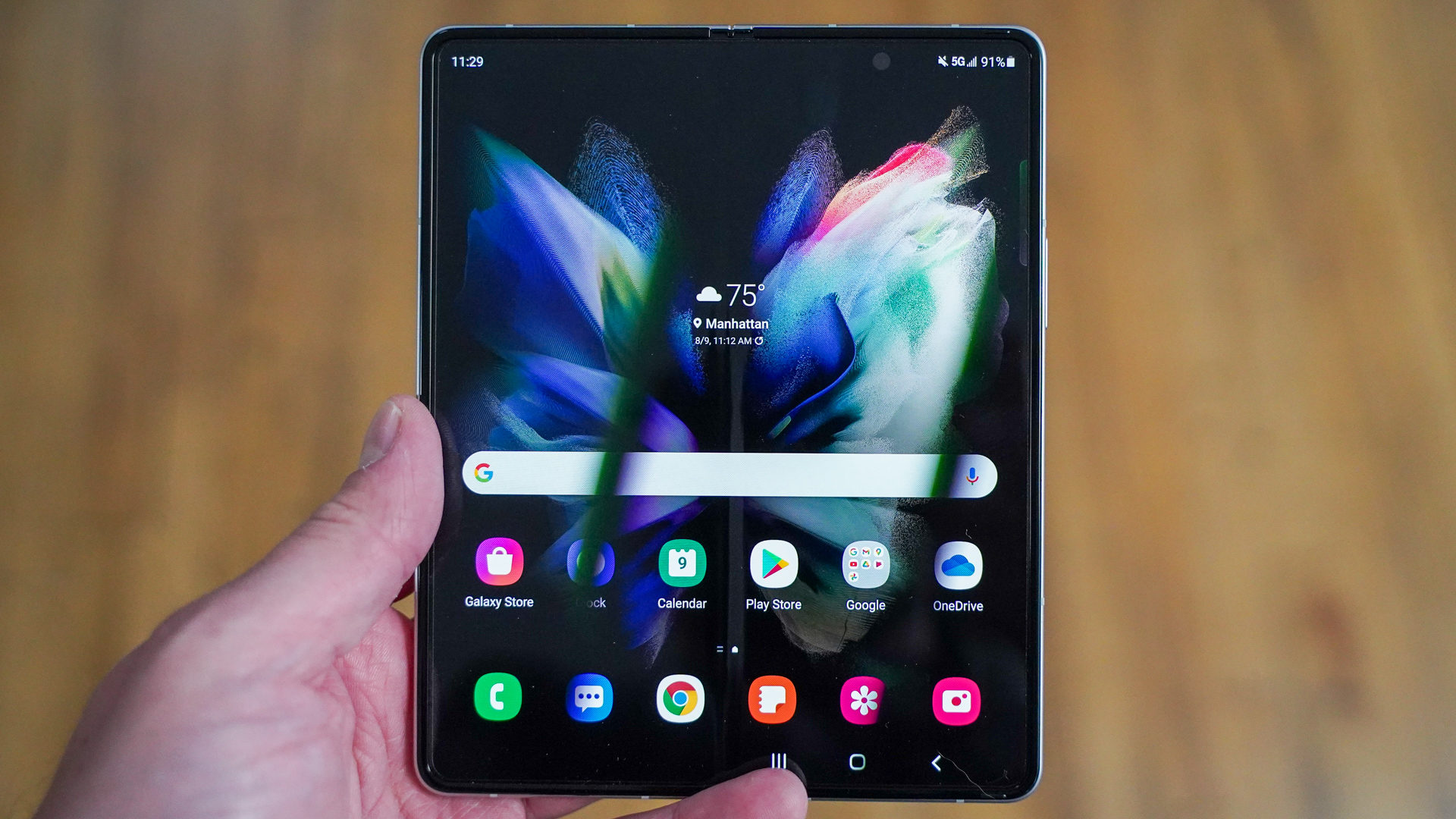 Samsung Galaxy Fold 3 in the hand open