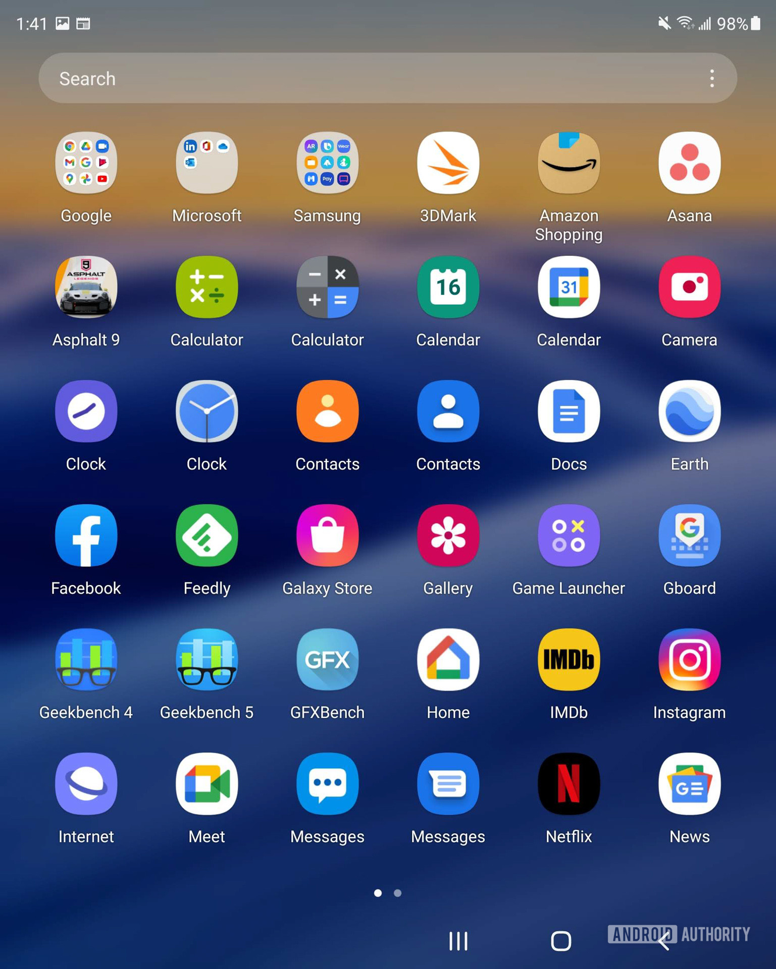 Samsung Galaxy Z Fold 3 app drawer