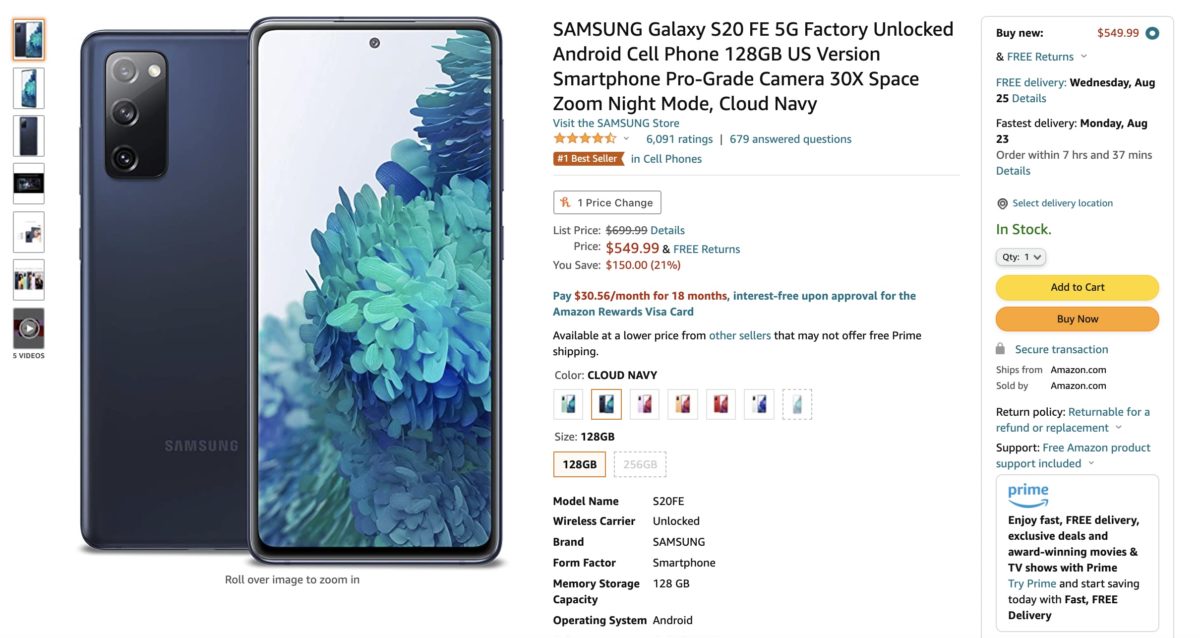 Samsung S20 FE deal