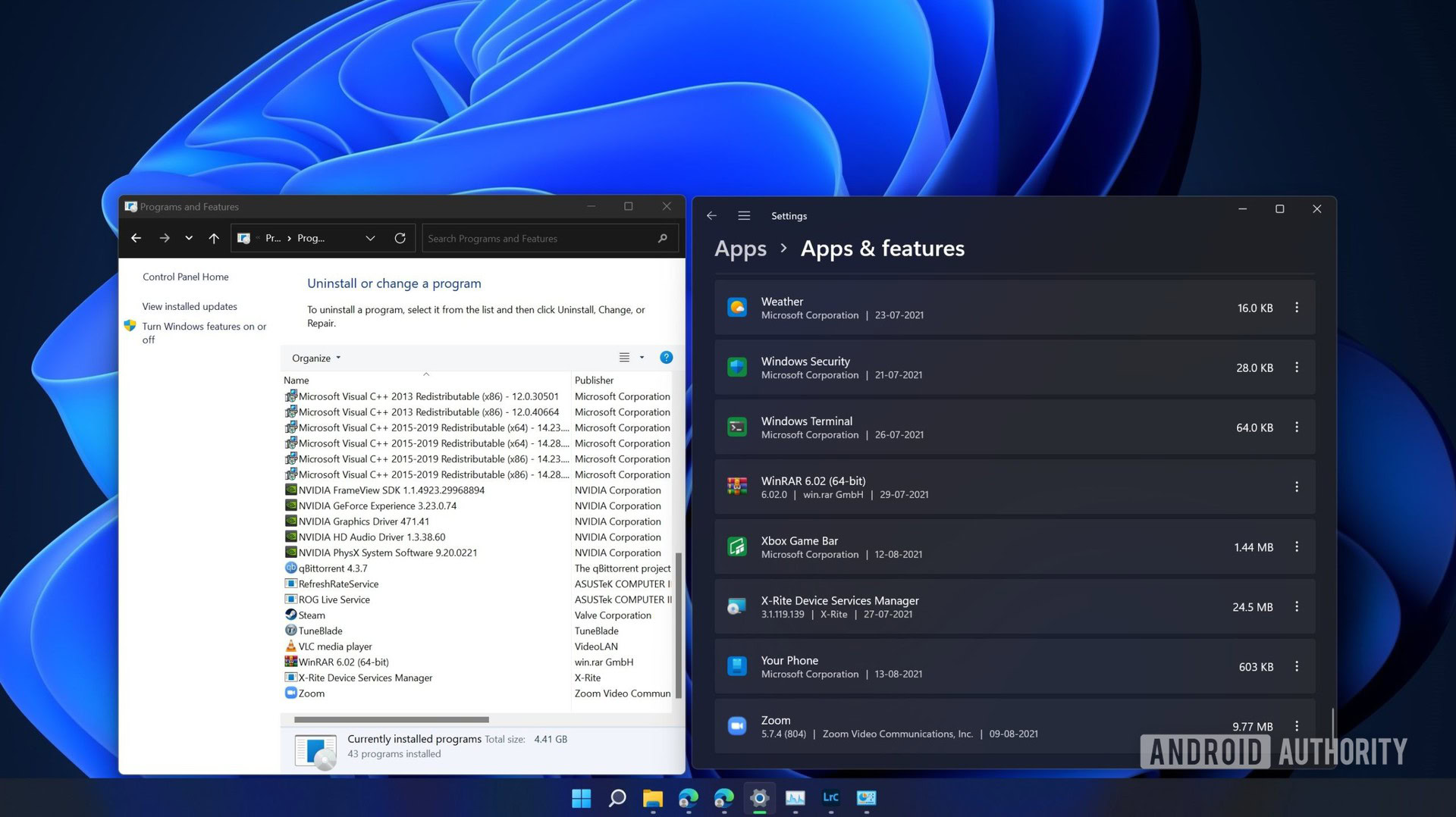 Windows 11 beta dual application