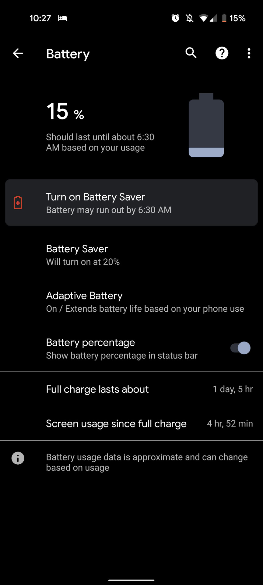 google pixel 5a review battery stats 2