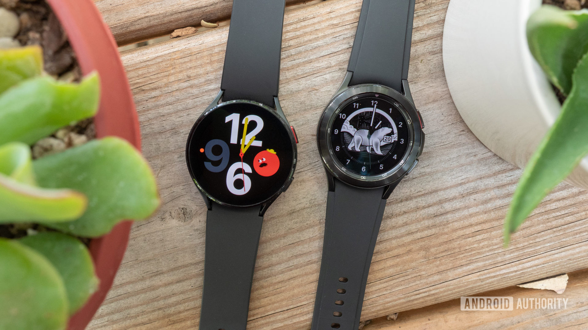 The Samsung Galaxy Watch 4 and Samsung Galaxy Watch 4 Classic on a table