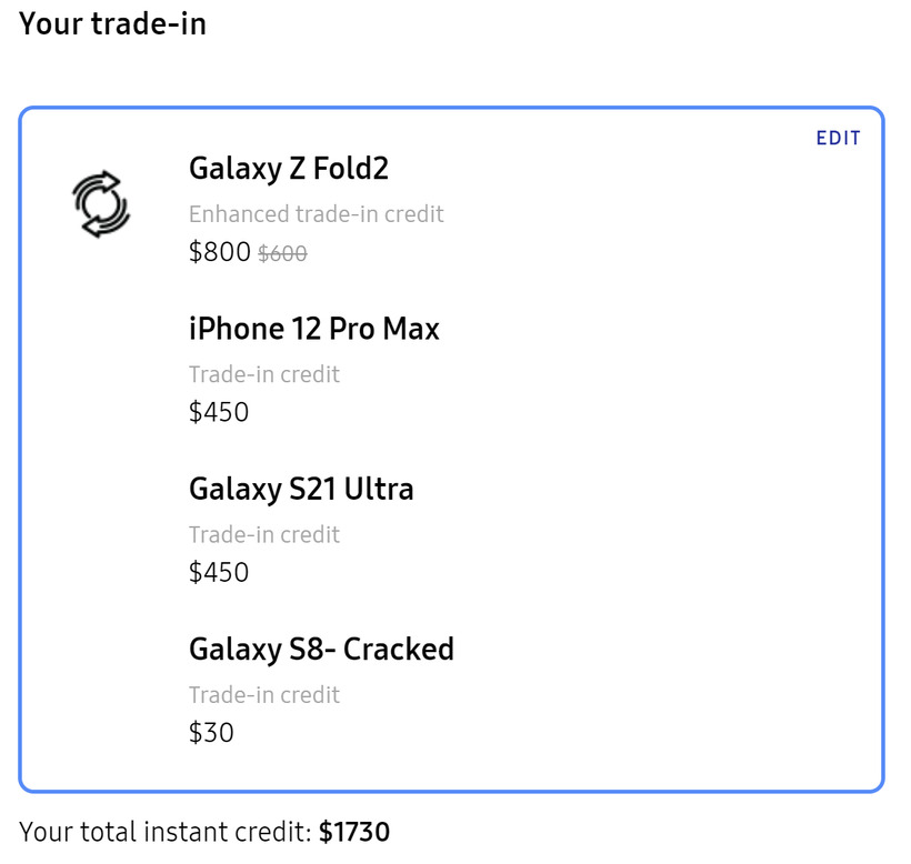 Samsung trade in z fold 3 2