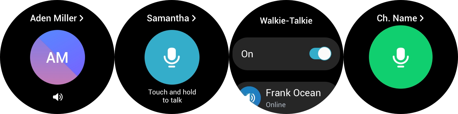 Samsung walkie talkie application