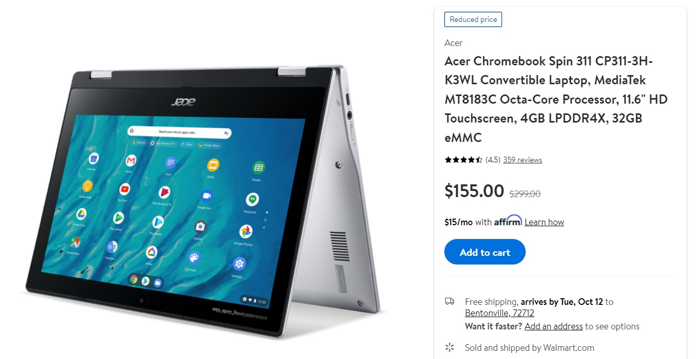 Acer Chromebook Spin 311 Walmart Deal