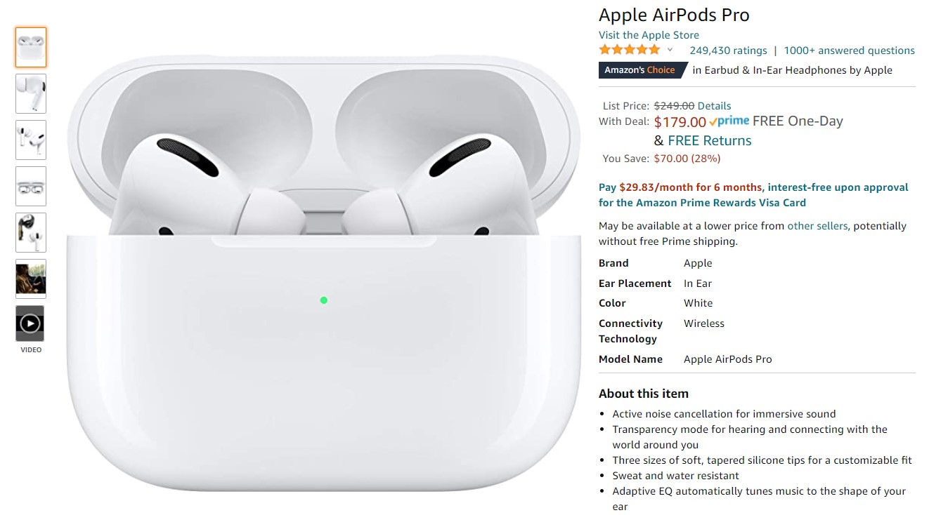 Apple AirPods Pro Amazon Deal