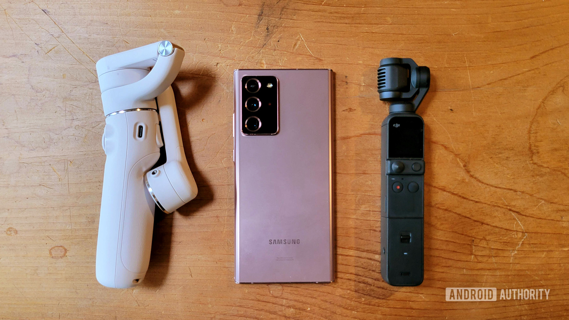 DJI OM 5 Review Size Comparison Galaxy Note 20 Ultra and DJI Pocket 2