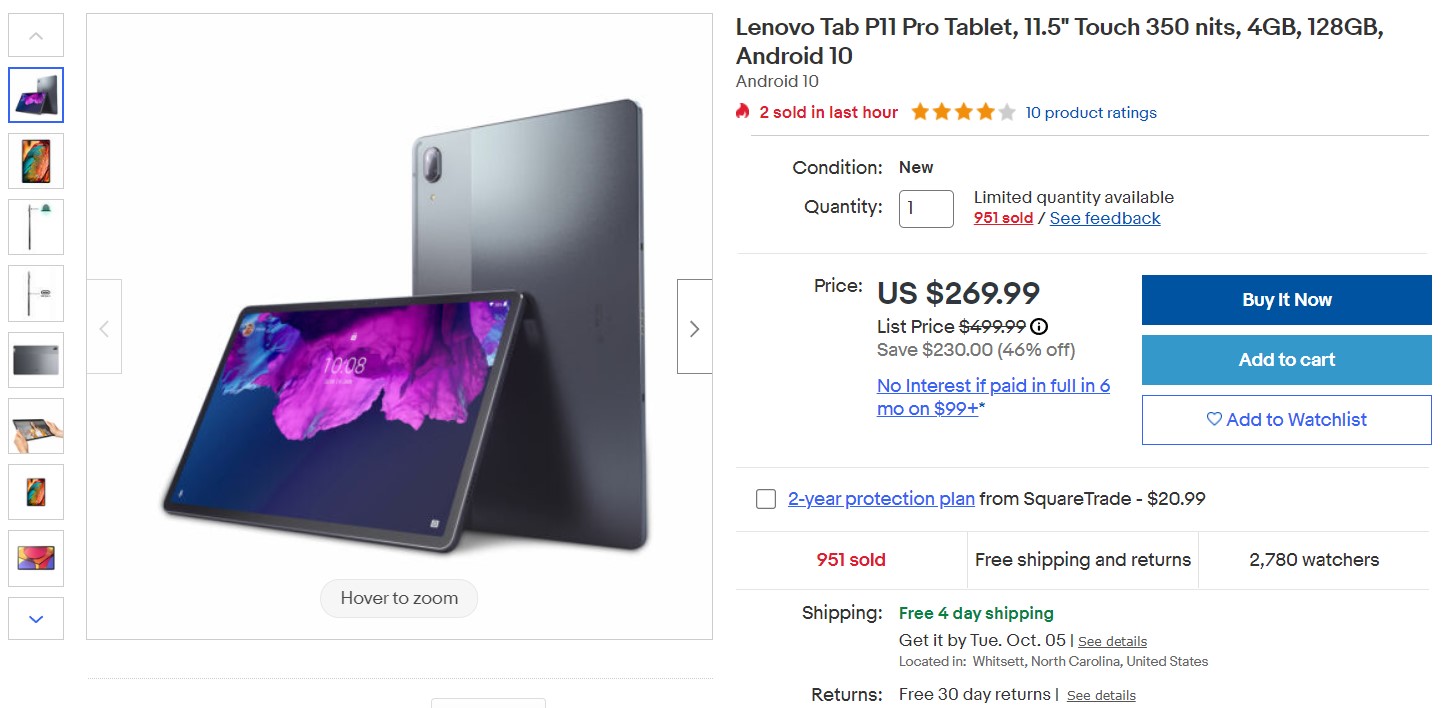 Lenovo Tab P11 Pro Tablet Ebay Deal