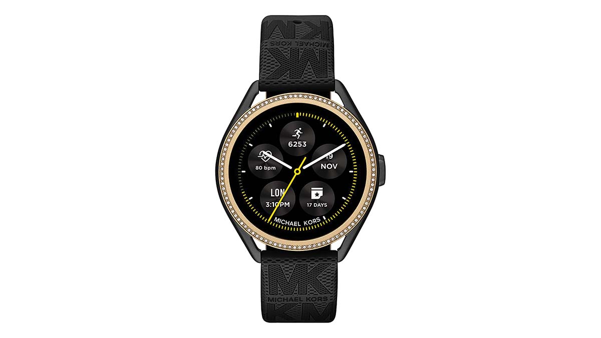 Image du produit d'une montre connectée Michael Kors Gen 5E MKGO en noir.
