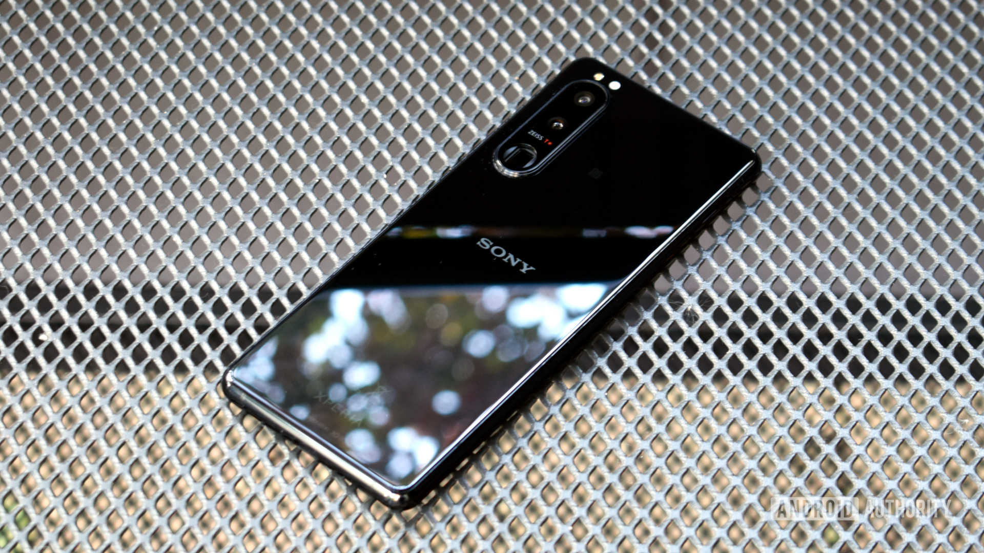 Sony Xperia 5 III face down on grid