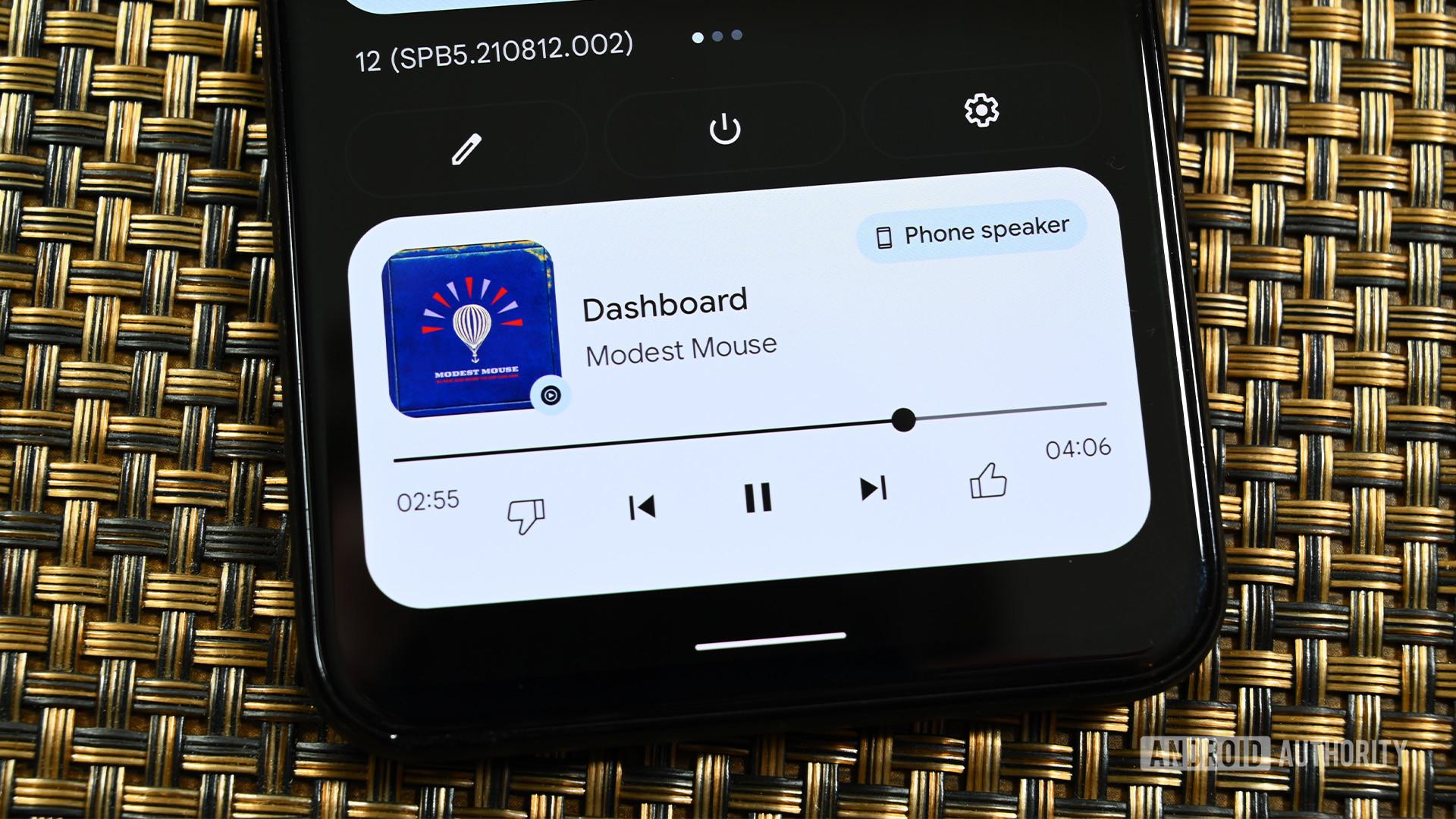 Sélecteur audio du lecteur multimédia Android 12