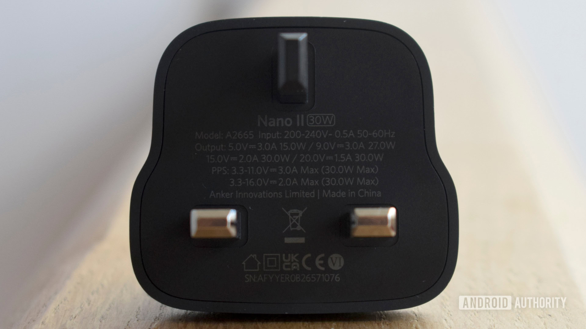 Anker Nano II charging specs