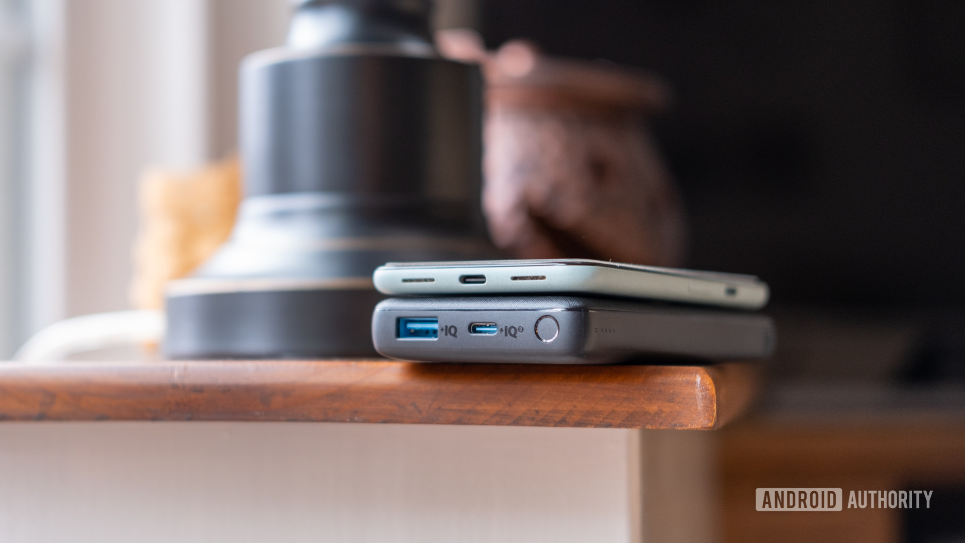 Anker PowerCore III wireless showing ports and wireless charging